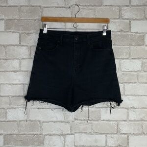 American Eagle Outfitters Black Hi-Rise Distressed Shortie Size 12